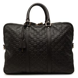 Mala de negócios Gucci Brown Guccissima Marrom Castanho escuro