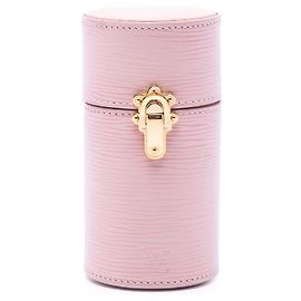 Estojo de viagem para perfume Louis Vuitton em couro Epi rosa Rosa