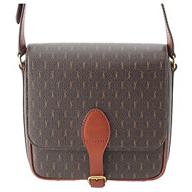 Sac crossbody Saint Laurent Le Monogramme en toile enduite marron, taille Medium, avec boucle Marron Marron foncé