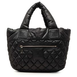 Chanel Black Small Quilted Nylon Coco Cocoon Tote Black