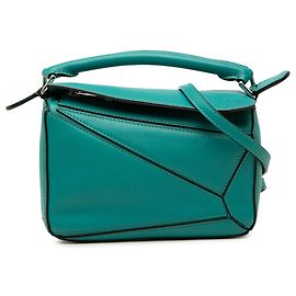 Borsa Puzzle Mini in vitello blu LOEWE Blu Altro