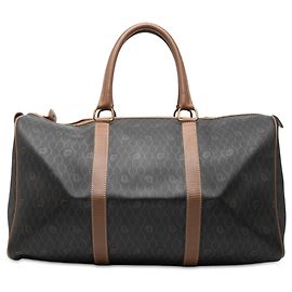 Dior Black Honeycomb Coated Canvas Travel Bag Black