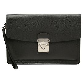 Clutch Louis Vuitton Belaia en Taiga negro Negro