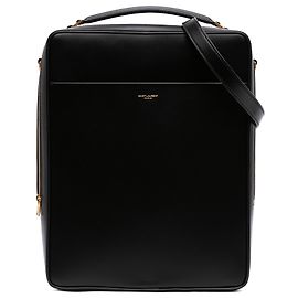 Bolsa Case Saint Laurent em pele de vitelo lisa preta Large Preto