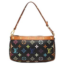 Louis Vuitton Black Monogram Multicolore Pochette Accessoires Schwarz