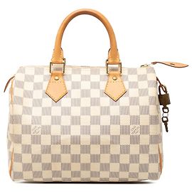 Louis Vuitton White Damier Azur Speedy 25 Blanc