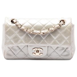 Chanel Gold Mini Rectangular Classic Iridescent Lambskin Single Flap Dourado Outro