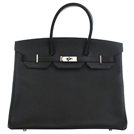 Hermès Black Epsom Birkin Retourne 35 Noir