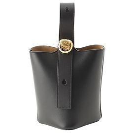 LOEWE Mini Borsa a Secchiello Pebble in pelle di vitello nera Nero