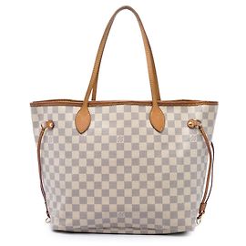 Louis Vuitton White Damier Azur Neverfull MM Blanc