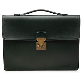 Louis Vuitton Green Taiga Serviette Kourad Briefcase Verde Verde escuro