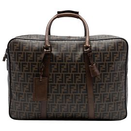 Fendi Brown Zucca Coated Canvas Suitcase Brown