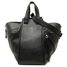 LOEWE Black Medium Leather Hammock Satchel Black