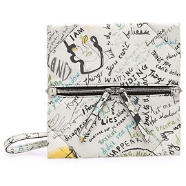 Maison Martin Margiela Maison Margiela White Leather Graffiti Front Zip Pouch White