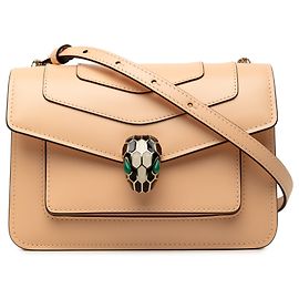 Bulgari Bvlgari Serpenti Forever Crossbody em couro de bezerro bege Bege