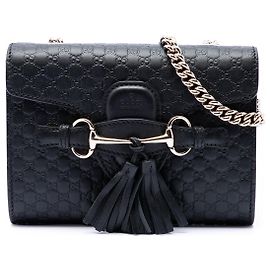 Gucci Black Mini Microguccissima Emily Crossbody Black