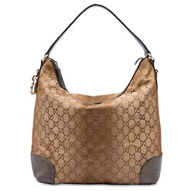 Borsa a tracolla Gucci Brown GG Lurex Heart Bit Marrone Bronzo