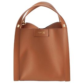 Céline Celine Bolsa Cube Small em pele de vitelo macia castanha Marrom