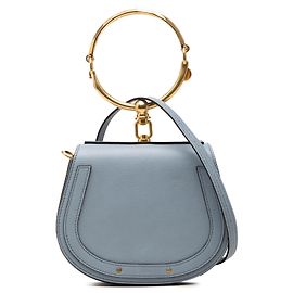 Sac Nile Chloé Petit en Cuir Bleu avec Bracelet Bleu Bleu clair