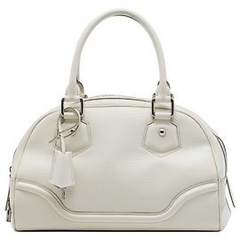 Louis Vuitton White Epi Bowling Montaigne PM Branco Cru