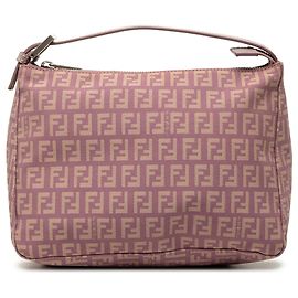 Fendi Pink Zucchino Canvas Handbag Pink