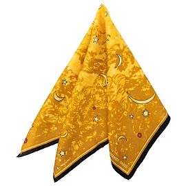 Pañuelo de bolsillo Hermès Yellow Annee des Etoiles de seda 45 Amarillo