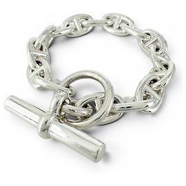 Hermès Bracciale Hermes Chaine d'Ancre PM Silver Charm Argento