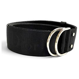 Cinturón Estándar de Cuero Negro Christian Dior Negro