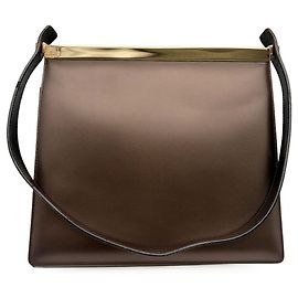 Bolso de hombro Gucci de cuero marrón Castaño