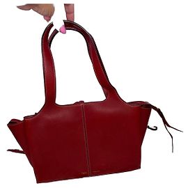 Sac cabas Céline en cuir rouge Rouge