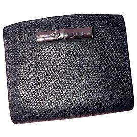 Cartera Longchamp en cuero granulado negro Negro