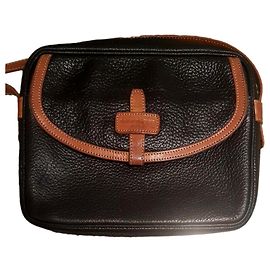 Courreges Borsa a tracolla in pelle nera e marrone Marrone Nero