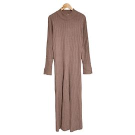 Autre Marque Vestido de malha canelada PRIORITY Bege