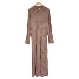 Autre Marque PRIORITY Rippstrick-Kleid Beige
