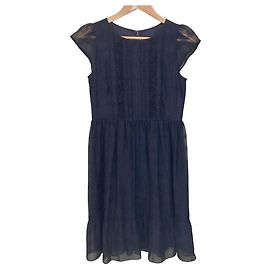 Autre Marque BLUE LABEL CRESTBRIDGE Shadow Check Transparentes Kleid Blau Marineblau
