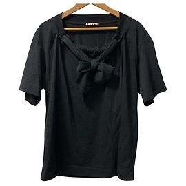 Marni Bow Collar Short Sleeve T-shirt Black