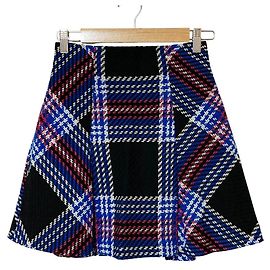 Autre Marque Saia evasê Snidel Tweed Check Preto