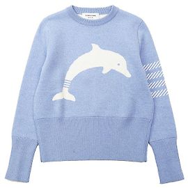 Thom Browne 4BAR Wollpullover mit Delfin-Intarsia Weiß Andere