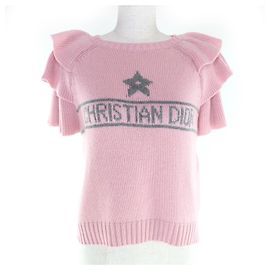 Top de malha de cashmere Christian Dior Rosa