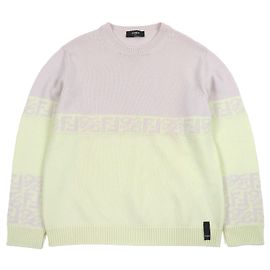 Fendi FF Logo Zucca Pattern Wollpullover Pink