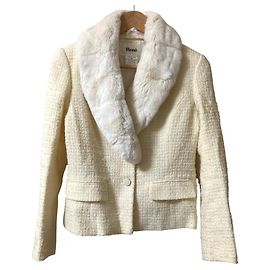 Autre Marque Giacca in Tweed e Coniglio Rex Rene TISSUE Altro Crudo
