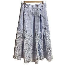 Autre Marque Gonna lunga ricamata a righe Ingeborg Blu Altro