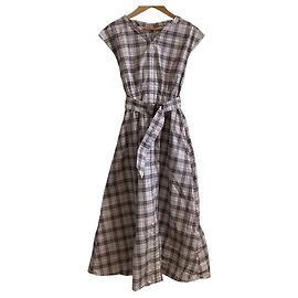 Autre Marque Vestido sem mangas xadrez Noela Marrom