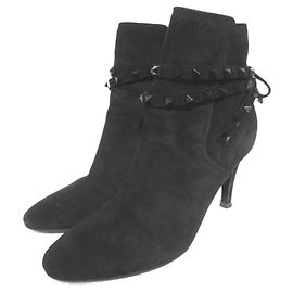 Bottines courtes en daim Rockstud Valentino Garavani Noir