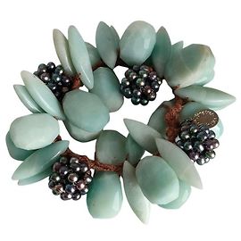 Autre Marque Pulsera elástica para el cabello de piedra Acca Azul
