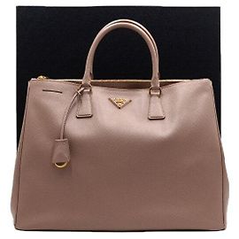 Prada Saffiano Lux Pink Tote Bag Pink