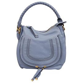 Chloé Marcie Tote Bag Blue Leather Blue