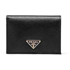 Gucci Saffiano Triangular Logo Black Women's Wallet Black