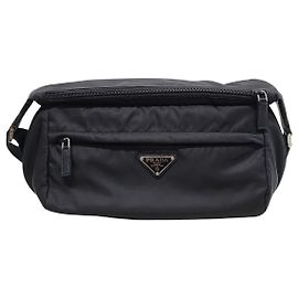Prada Black Re-Nylon Saffiano Shoulder Biker Bag Medium Black