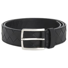 Bottega Veneta Intrecciato Men's Belt Black